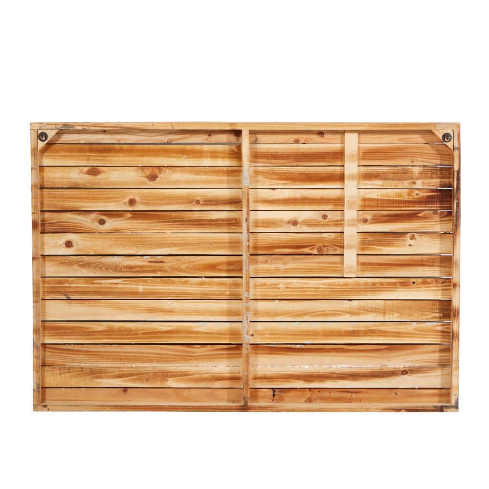 Handmade Washed Brown and Cream Wood American Flag Wall Decor