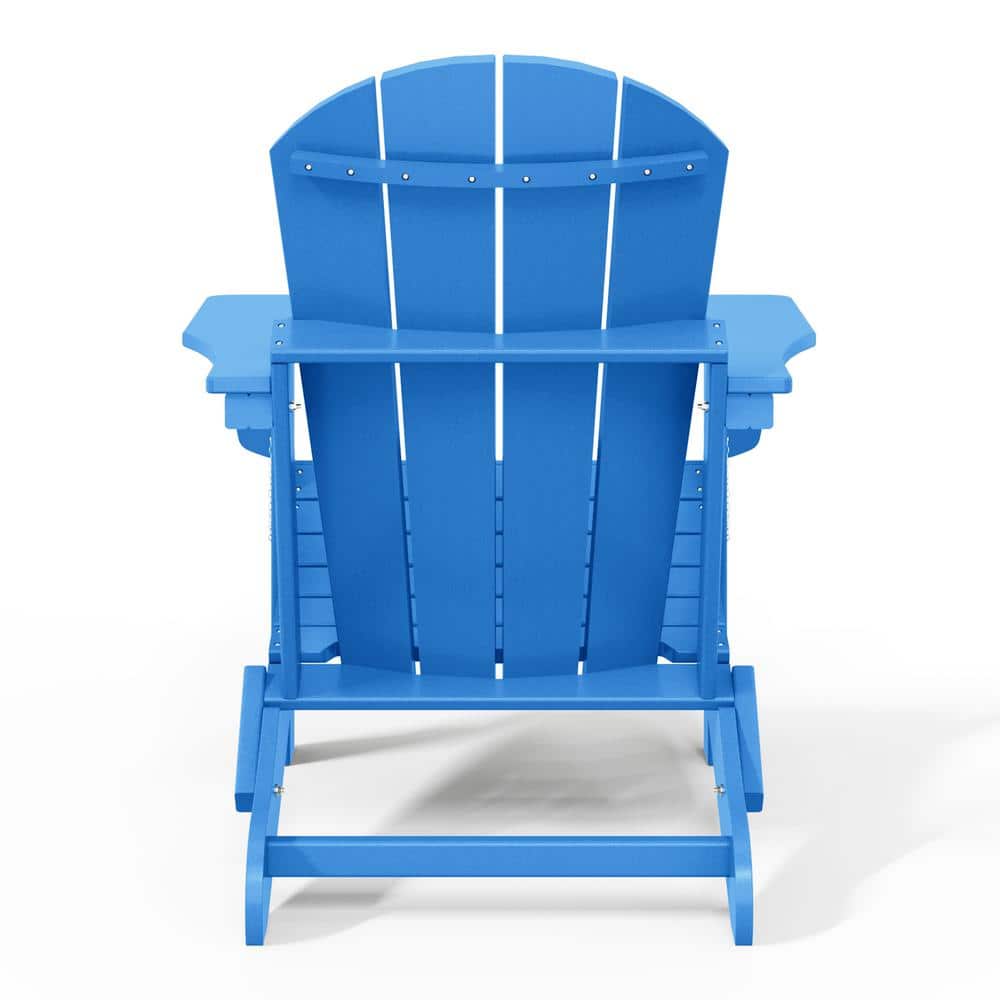 Laguna Pacific Blue Weather-Resistant Poly Adirondack Chairs Set