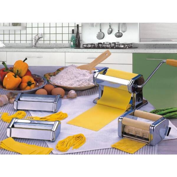 OVENTE Chrome-Plated Stainless Steel Double Pasta Maker Cutter Attachment for Angel Hair, Capellini, Lasagnette, Detachable ACPPA7050S - The Home Depot OVENTE Chrome-Plated Stainless Steel Double Pasta Maker Cutter Attachment for Angel Hair, Capellini, Lasagnette, Detachable ACPPA7050S - The Home Depot