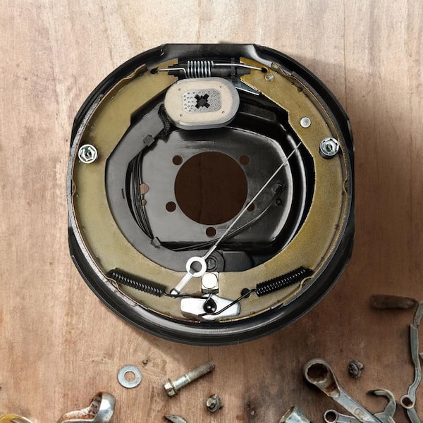 Electric Trailer Brake Assembly 12 x 2 in. 2 Pairs Self-Adjusting Electric Brakes Kit for 7000 lbs. Axle 5-Hole Mounting