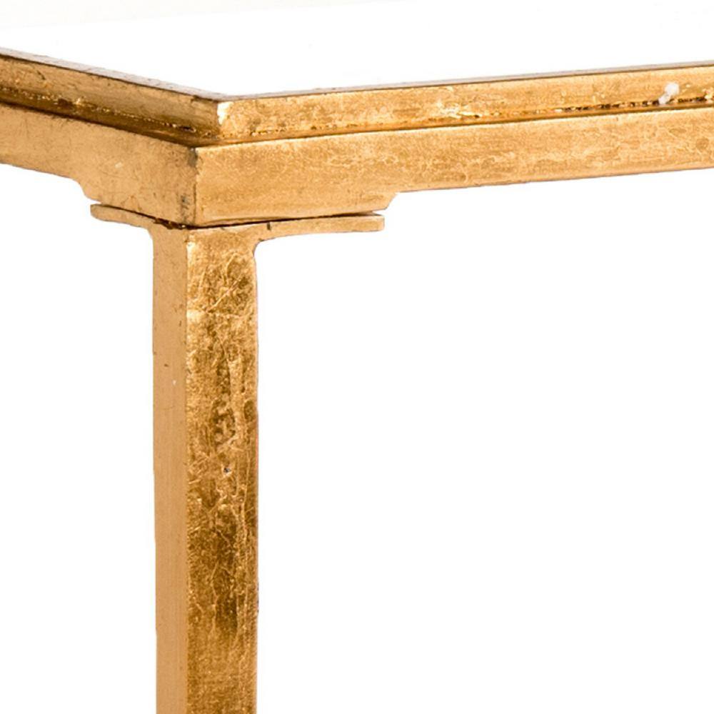 Juliana Gold and Clear Glass Rectangular Cocktail Table