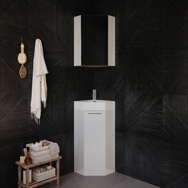 Coda 14 in. Vanity in White with Acrylic Vanity Top in White (Faucet Not Included)