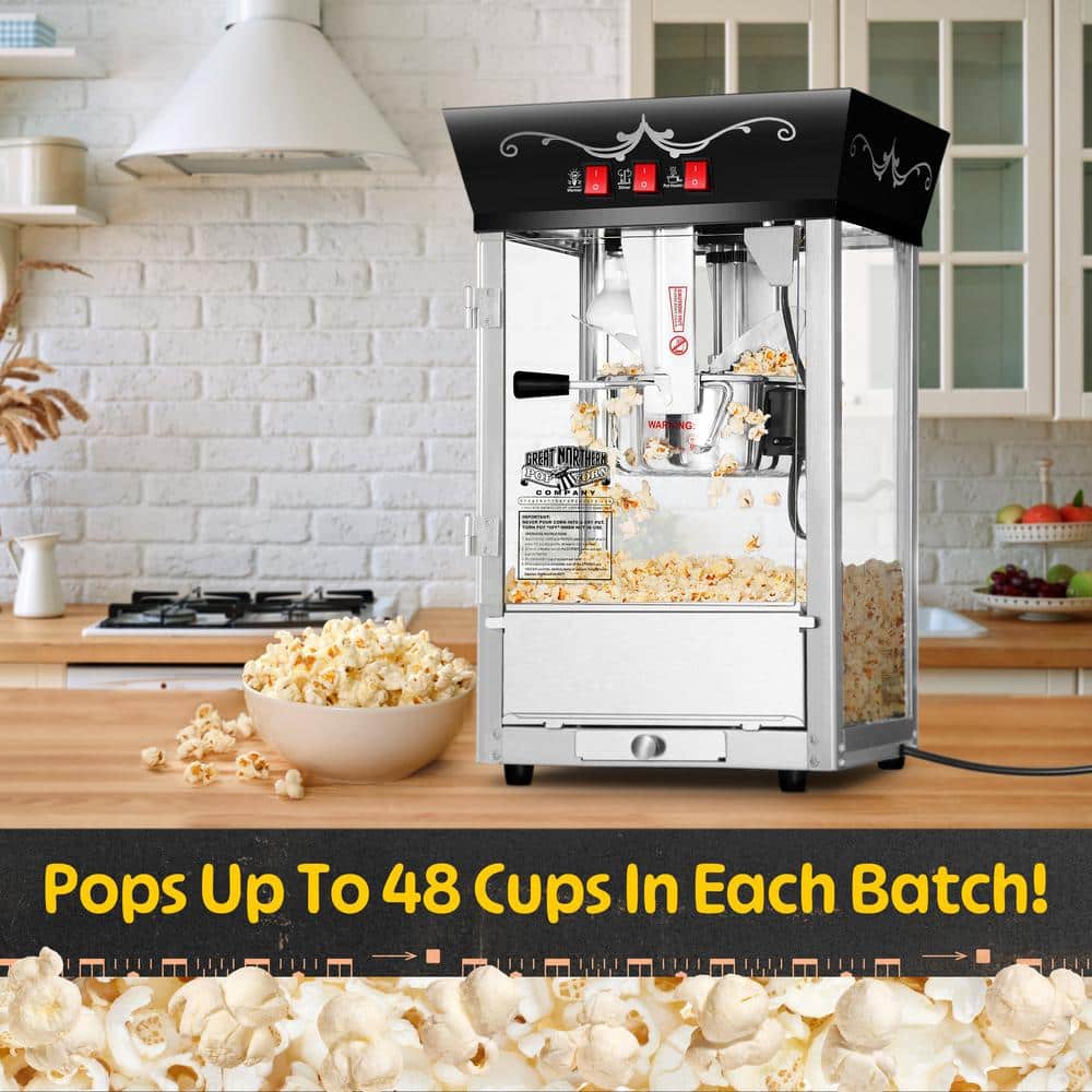 Matinee Black Stainless Steel 8oz Countertop Popcorn Machine