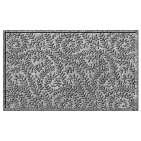 WaterHog Boxwood Medium Gray 35 in. x 59 in. PET Polyester Indoor Outdoor Doormat