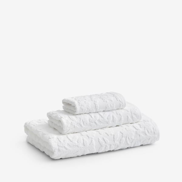 Company Cotton Floral Jacquard White Cotton Single Bath Sheet