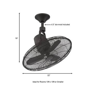 Bentley III 22 in. Indoor/Outdoor Natural Iron Oscillating Ceiling Fan with Remote Control