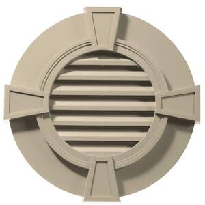 30 in. x 30 in. Round Brown/Tan Plastic Weather Resistant Gable Louver Vent