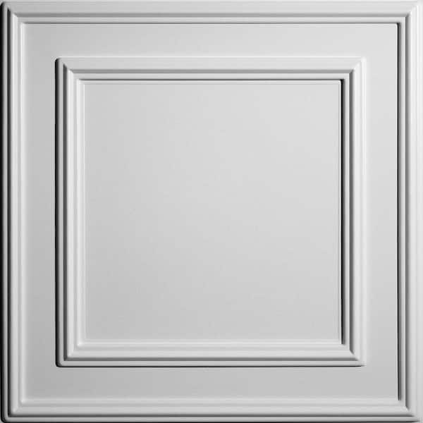 Ceilume Cambridge White 2 ft. x 2 ft. Lay-in or Glue-up Ceiling Panel (Case of 6)