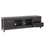 GOOD & GRACIOUS 60 in. Walnut TV Stand with 2-Drawers Fits TV's up to ...