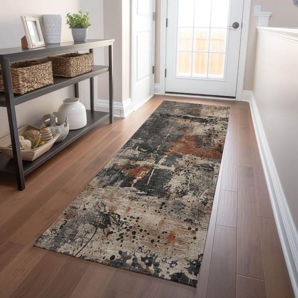 Chantille Machine Washable Indoor/Outdoor Abstract ACN1839 Taupe 2 ft. 3 in. x 7 ft. 6 in. Runner Rug