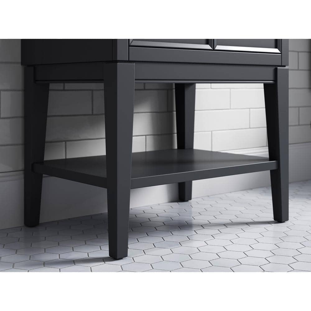 Winnow 24" Slate Gray Freestanding Single Bathroom Vanity with Quartz Top