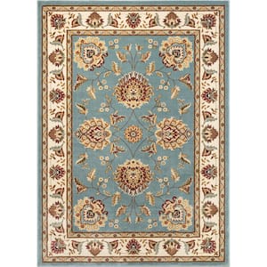 Timeless Abbasi Light Blue 4 ft. x 5 ft. Traditional Area Rug