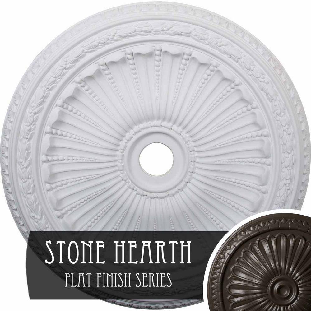Stone Hearth Painted Polyurethane Ceiling Medallion, 35.125-Inches