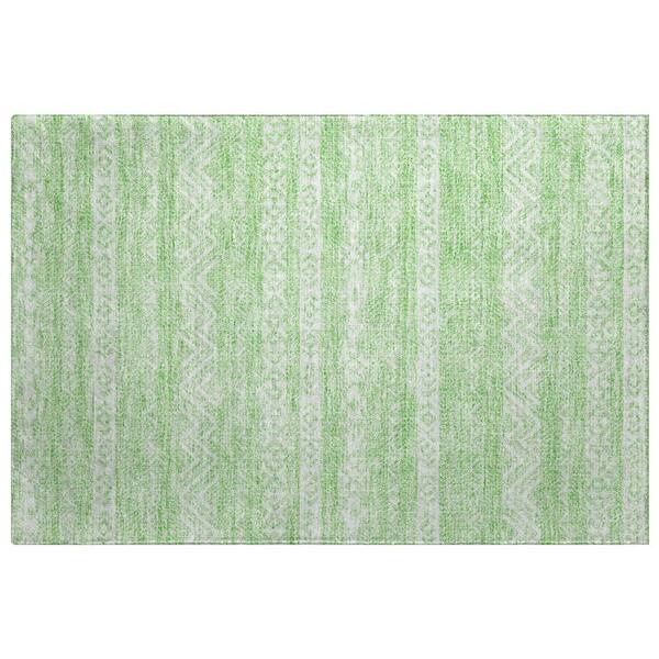 Dream Shag Premium Machine Washable Abstract ADS803 Lime 3 ft. x 4 ft. Area Rug