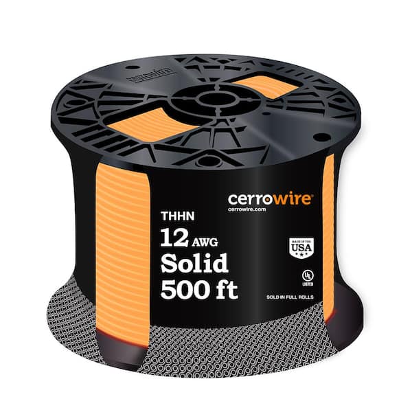 Cerrowire 500 ft. 12 Gauge Orange Solid Copper THHN Wire