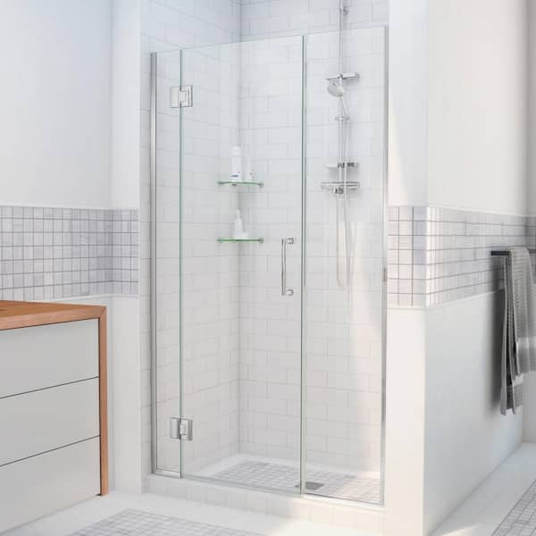 DreamLine Unidoor-X 60 to 60.5 in. x 72 in. Frameless Hinged Shower Door in Chrome