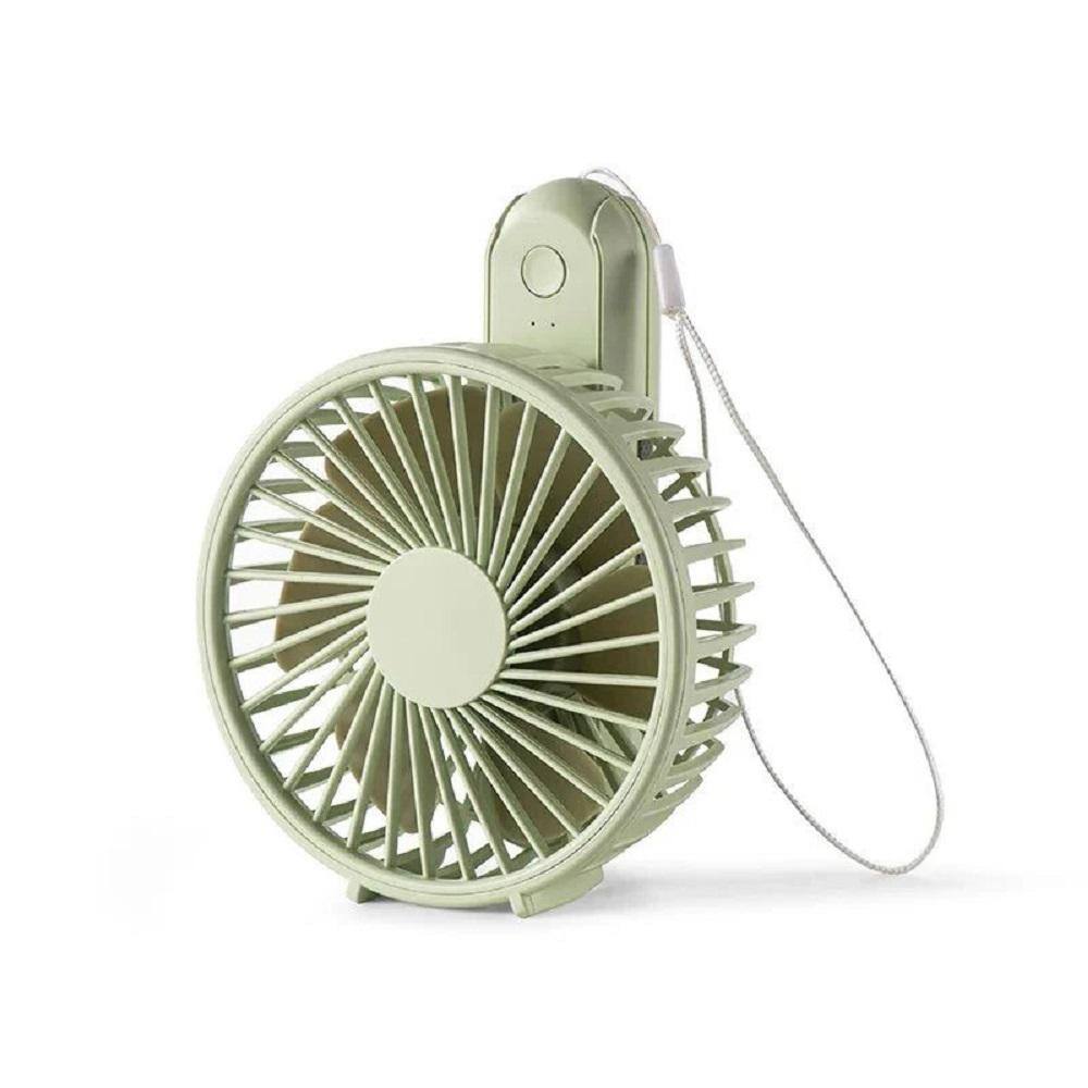 Portable Handheld 1200mAh Battery USB Rechargeable 4 in. 3 Fan Speeds Desk Fan in Green w/Lanyard, Quiet and Strong Wind price history on PriceWatchPro