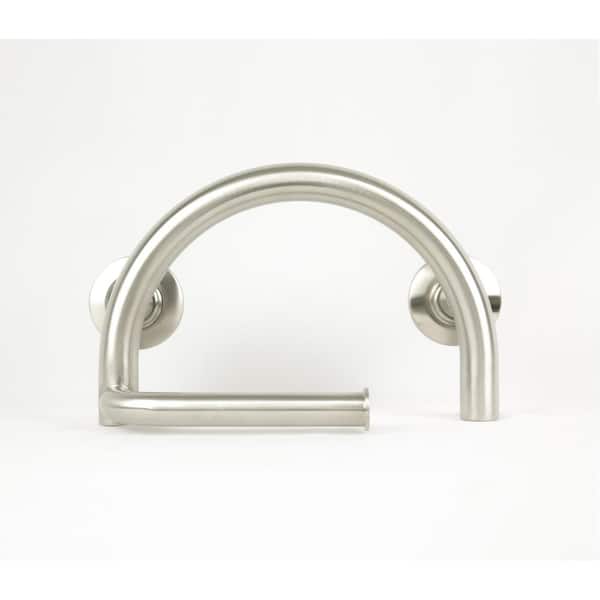 12-inch Manhattan Toilet Paper Holder Grab Bar, Brushed Nickel Satin