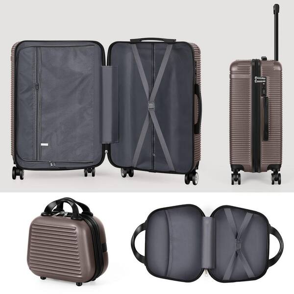 HIKOLAYAE 5-Piece Carry On Horizontal Stripe Luggage Set with