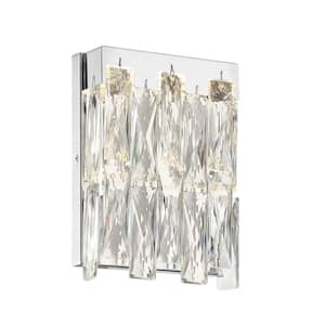 Curio 1-Light Chrome LED Wall Sconce with Clear Beveled Crystal