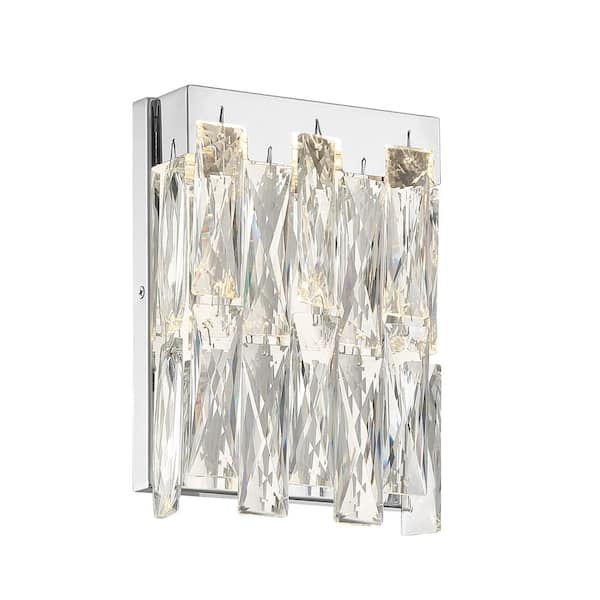 George Kovacs Curio 1-Light Chrome LED Wall Sconce with Clear Beveled Crystal
