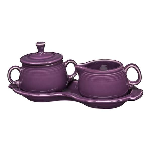 Fiesta 15 oz. 3-Piece Mulberry Sugar Bowl and Creamer Tray Set