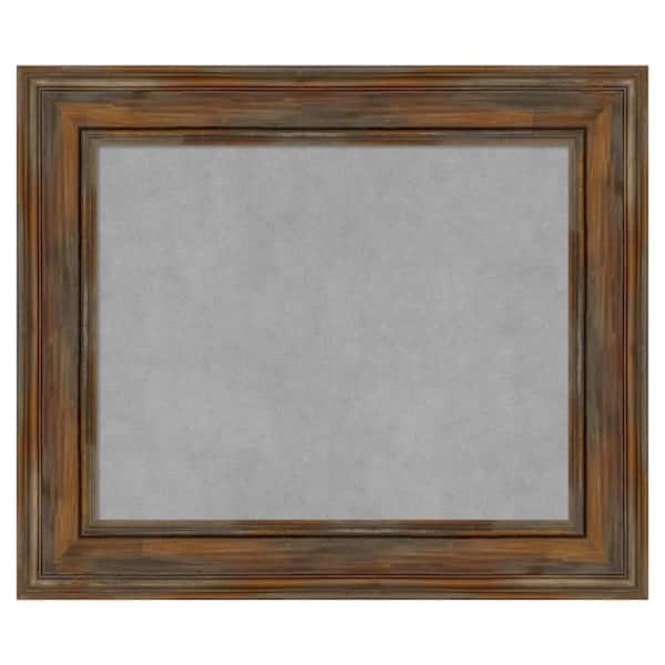 Amanti Art Alexandria Rustic Brown 26 in. x 22 in. Framed Magnetic Board