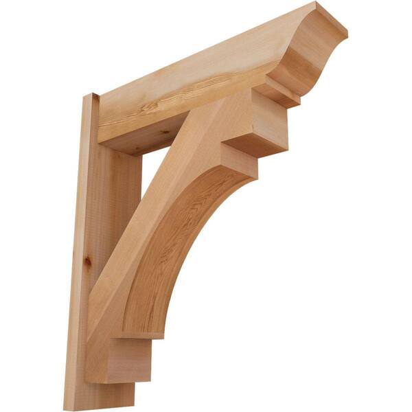 Ekena Millwork 8 in. x 32 in. x 28 in. Merced Traditional Smooth Western Red Cedar Outlooker