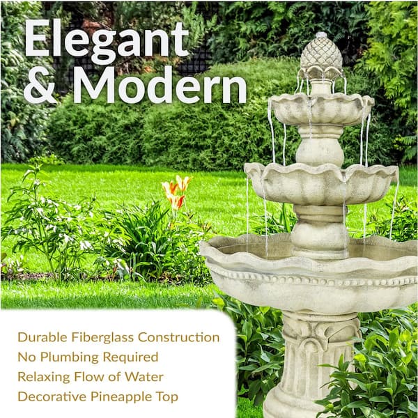 ダンバリーミント☆Fisherman's Cove③ Sunnydaze 51 in. 3-Tier Pineapple Outdoor Garden Patio Water