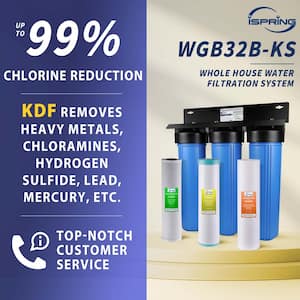 3-Stage Whole House Water Filtration System, Reduces PFAS, Lead, Chloramine, Chlorine, Sediments and More