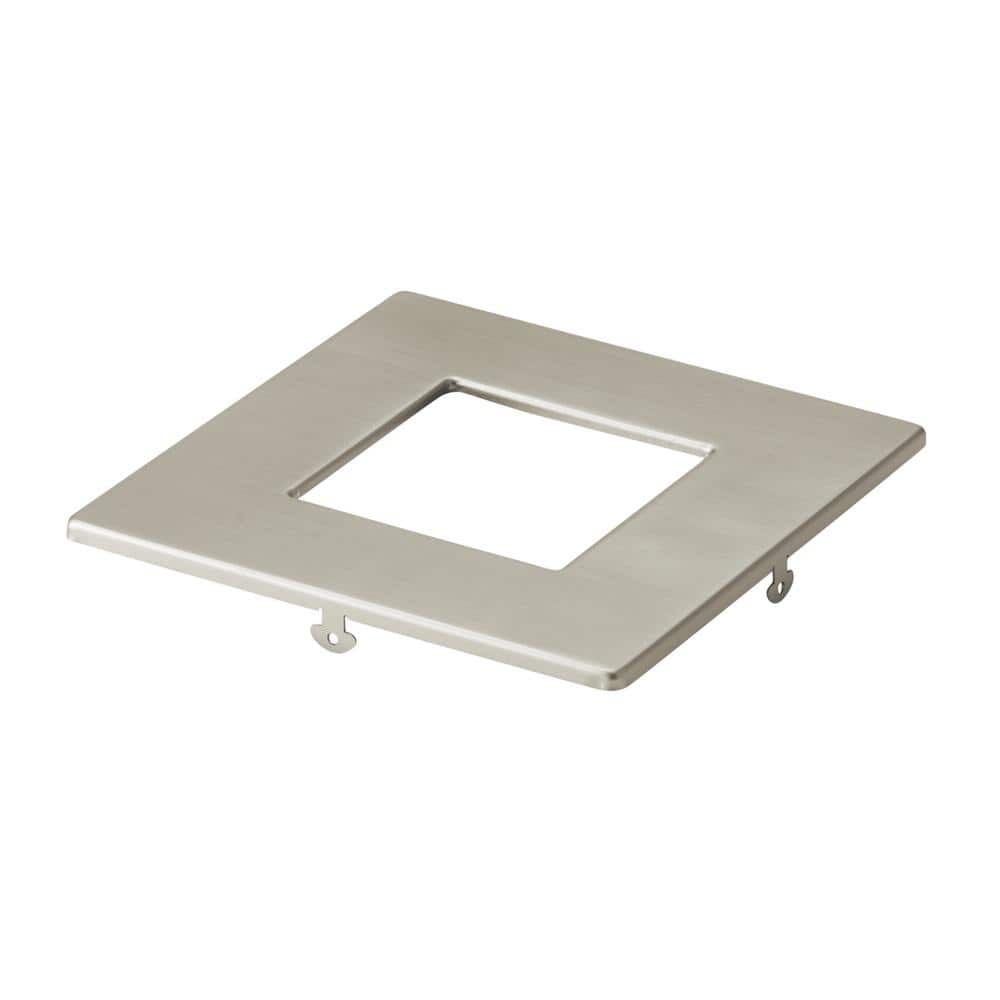 Direct-to-Ceiling 4 in. Brushed Nickel Square Ultra-Thin Recessed Light Trim (1-Pack) price history on PriceWatchPro