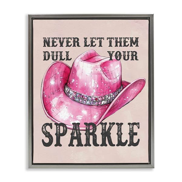 Stupell Industries Never Let Them Dull Your Sparkle by Lettered and Lined Gray Floater Frame Typography Graphic Art Print 31 in. x 25 in.