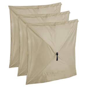 Screen Hub Tan Fabric Wind and Sun Panels Accessory Only (3-Pack)