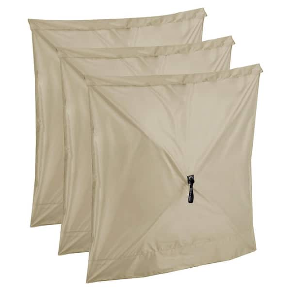 Clam Screen Hub Tan Fabric Wind and Sun Panels Accessory Only (3-Pack)
