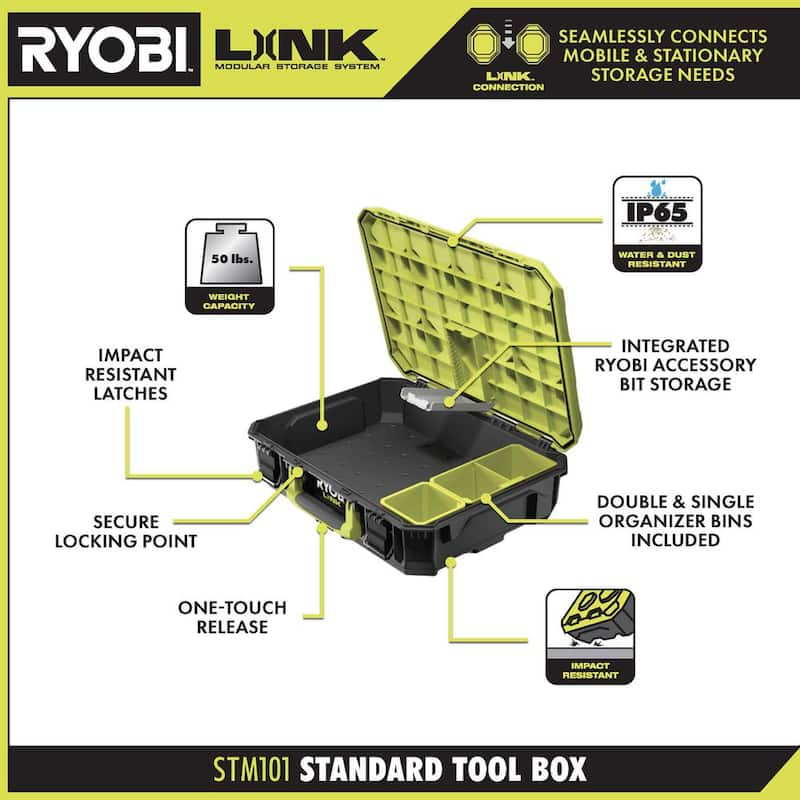 22.2 in. LINK Rolling Tool Box with LINK Medium Tool Box and LINK Standard Tool Box