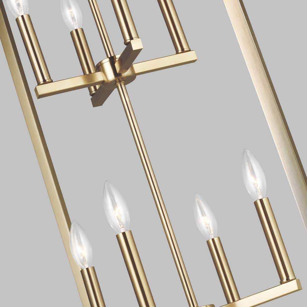 Satin Brass 8-Light Indoor/Outdoor Pendant Chandelier