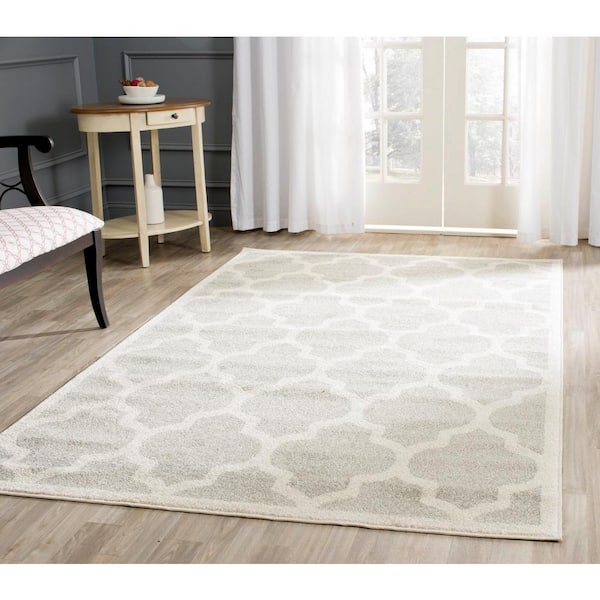 Amherst Light Gray/Beige 6 ft. x 9 ft. Geometric Trellis Area Rug