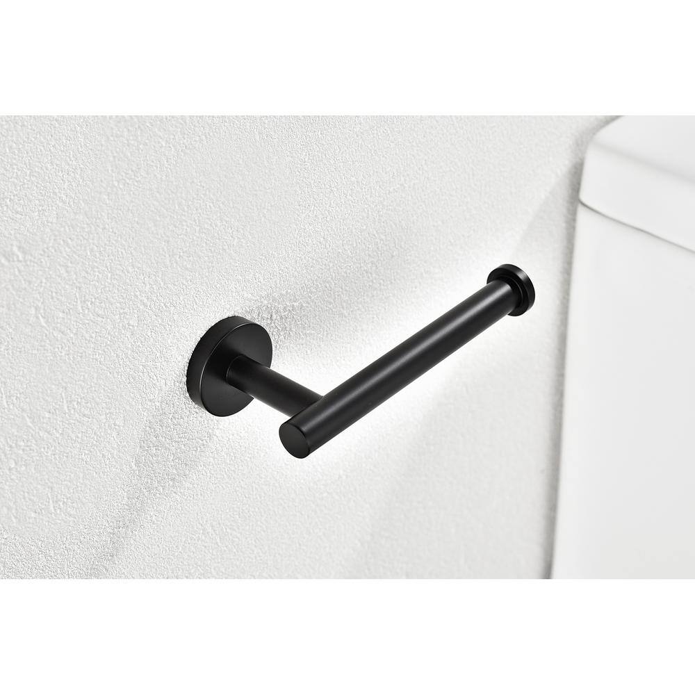 Matte Black Stainless Steel Wall-Mounted Toilet Paper Holder
