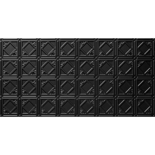 Global Specialty Products 2 ft. x 4 ft. Tin Style Ceiling and Wall Tiles in Black