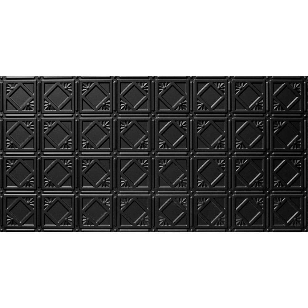 Dimensions 2 ft. x 4 ft. Glue Up Tin Ceiling Tile in Matte Black price history on PriceWatchPro