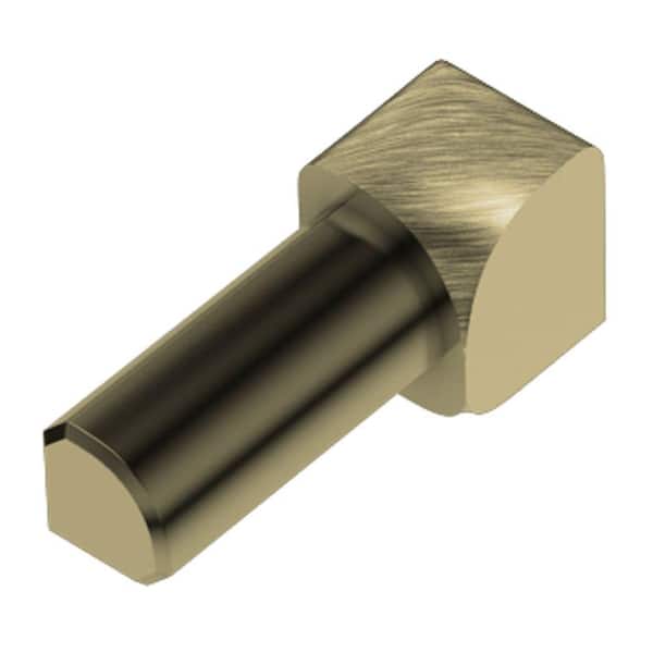 Schluter Rondec Brushed Brass Anodized Aluminum 1/4 in. x 1 in. Metal 90° Inside Corner