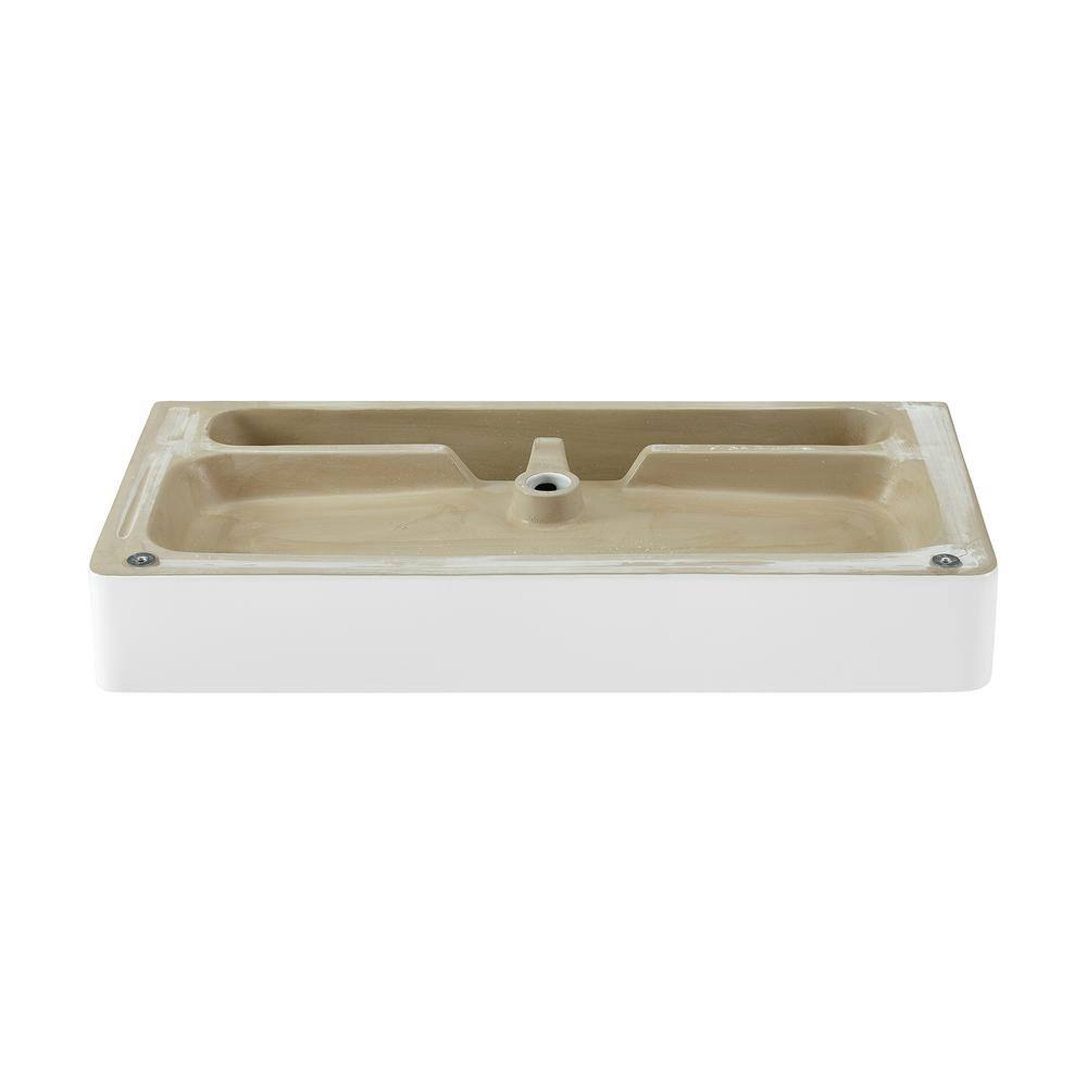 Carre 36" White Ceramic Console Sink with Chrome Legs