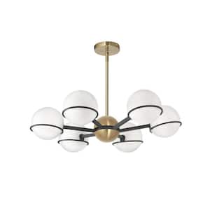 Sofia 6-Light Black and Aged Brass Incandescent Chandelier