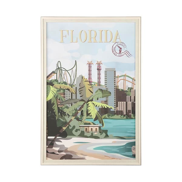 Florida Go Series 1 Brown Framed Wall Art 61.5 in. x 41.5 in.
