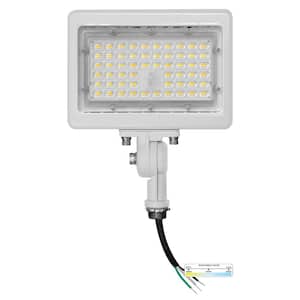 50-Watt 2250 Lumens White Outdoor Integrated LED Flood Light 1/2 in. Adjustable Knuckle Mount Security Light 3CCT (2-PK)