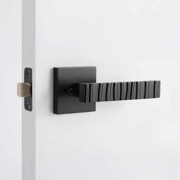 Groove Matte Black Passage Hall/Closet Modern Door Handle (Left Hand)