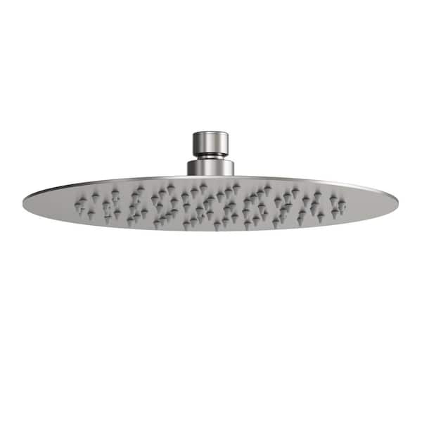 GRANDJOY ClassicRain 10 in. Rainfall Single Handle 1-Spray Tub and Shower Faucet 2.5 GPM in. Brushed Nickel Valve Not Included