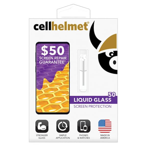 cellhelmet Liquid Glass Screen Protector for Phones and Watches with Glass Screens ($50 Screen Repair Coverage)