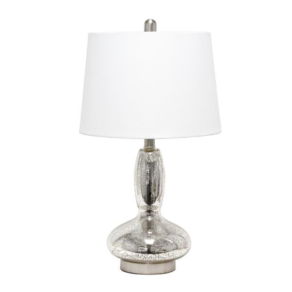 Elegant Designs 22.75 in. Mercury Contemporary Curved Glass Table Lamp