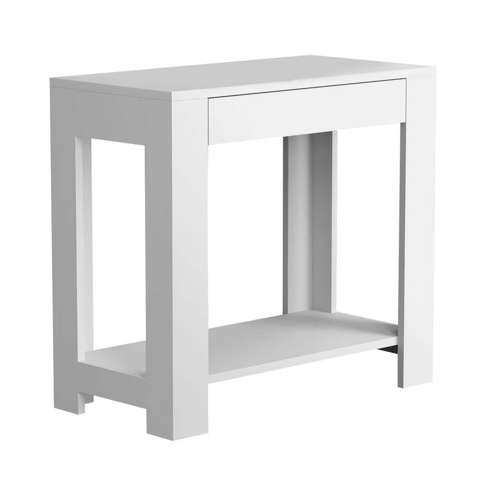 Safdie & Co. Accent Table White 1 Drawer 1 Shelf 24L 81057.Z.01 The